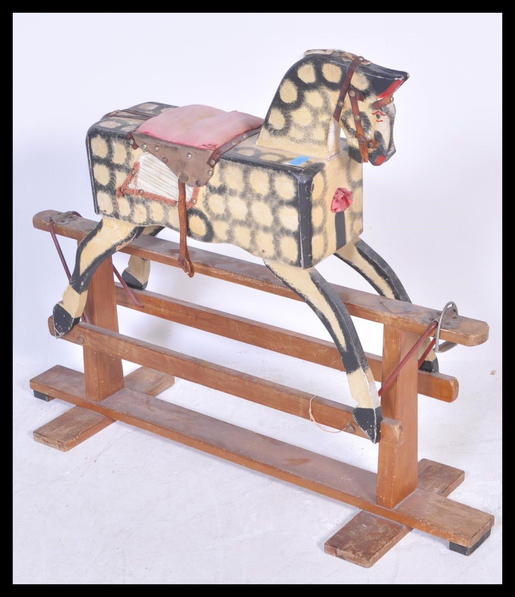 A mid 20th Century childs rocking horse, the rocking horse intricately carved throughout and - Bild 2 aus 4