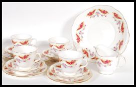 A vintage 20th Century Gainsborough English fine bone china tea service in the manner of Royal