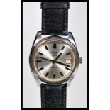 A gents vintage 20th Century automatic Rotary wrist watch, circular dial set with batons, date