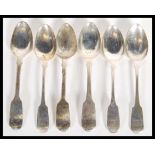 A group six hallmarked silver Georgian early 19th Century teaspoons to include a set of three