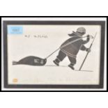 Henry Napartuk (1932-1985) - A 20th Century block print on paper entitled ' Eskimo Pulling Seal ' by