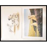 A pair of limited edition prints to include a print after W. Geott Rollinson featuring two golden