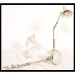 A group of three vintage retro 20th Century industrial desk lamps to include a 1001 lamps example in