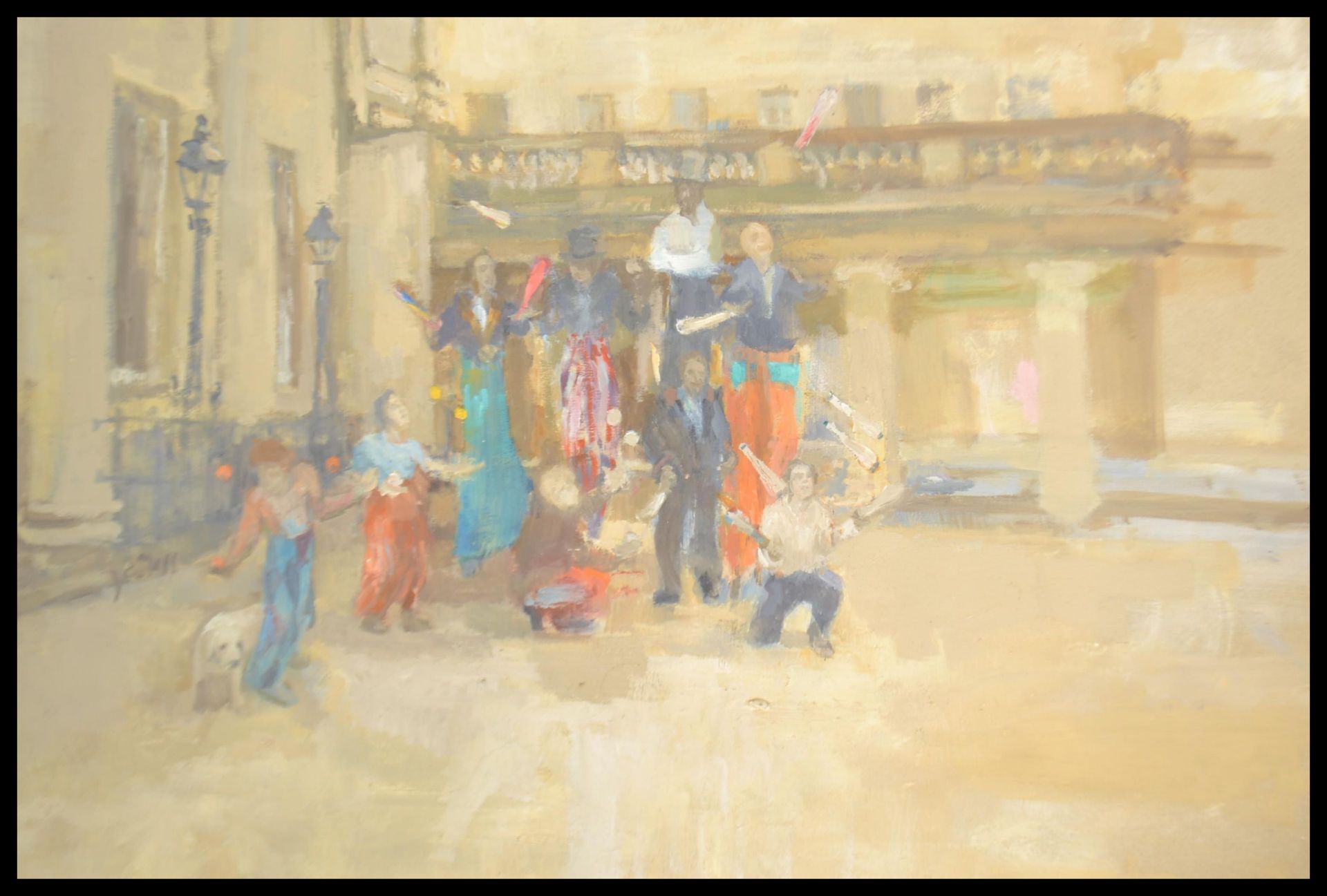 Covent Garden London - Two 20th Century paintings on paper depicting street acts in Covent Garden - Bild 2 aus 11