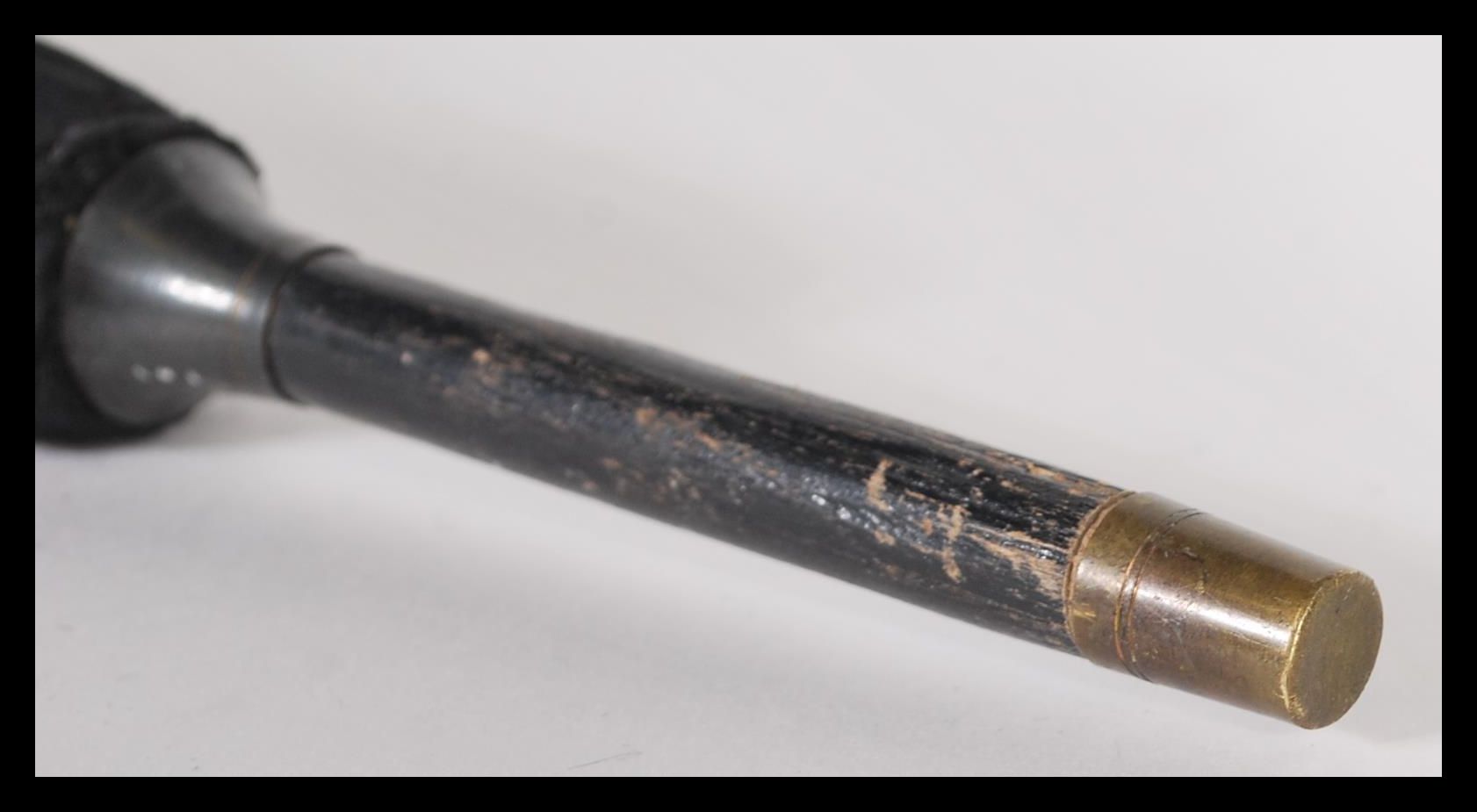 An early 20th Century Edwardian silk parasol with an ebonised carved handle the silk with - Image 6 of 6