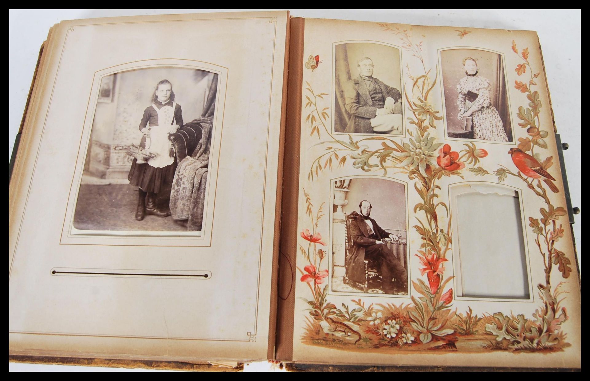 An antique 19th Century Victorian family portrait photograph album along with a Souvenir de l Italie - Image 6 of 7