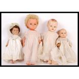 ASSORTED VINTAGE PLASTIC DOLLS IN WHITE DRESSES