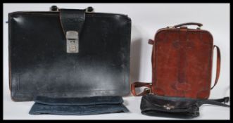 A selection of three vintage retro bags to include a brown leather satchel bag by Bosboom, a small