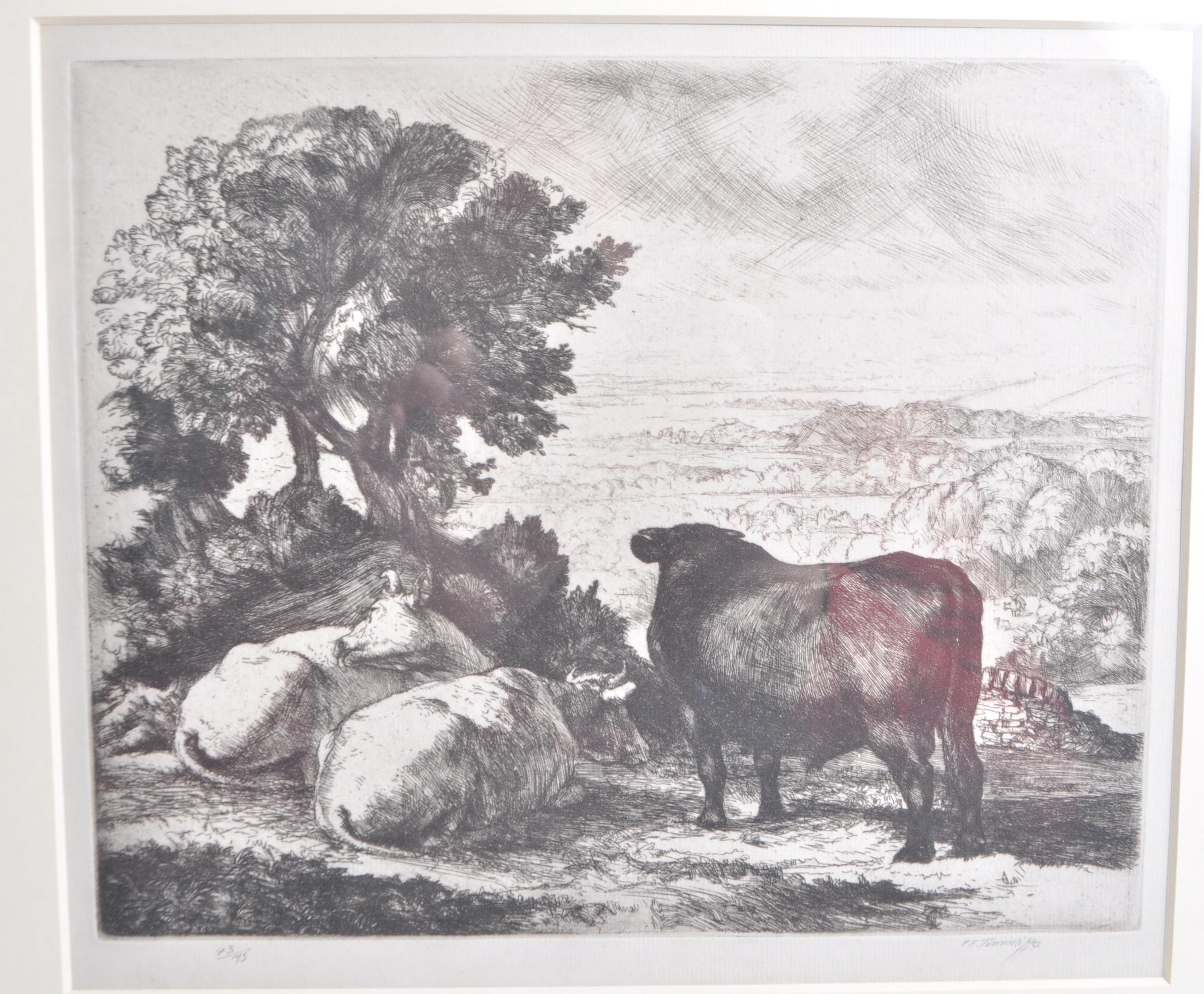 CHARLES FREDERICK TUNNICLIFFE ' THE CHESHIRE PLAIN' ETCHING 43 / 75 - Image 3 of 5