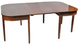 A 19TH CENTURY LARGE D-END MAHOGANY GEORGE III DINING TABLE