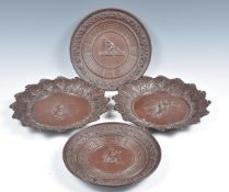 A SET OF FOUR 19TH CENTURY GERMAN WILHELM SCHILLER AND SONS PLATES.