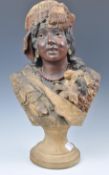 GOLDSCHNEIDER TERRACOTTA BUST OF AN ORIENTAL MARKET TRADER