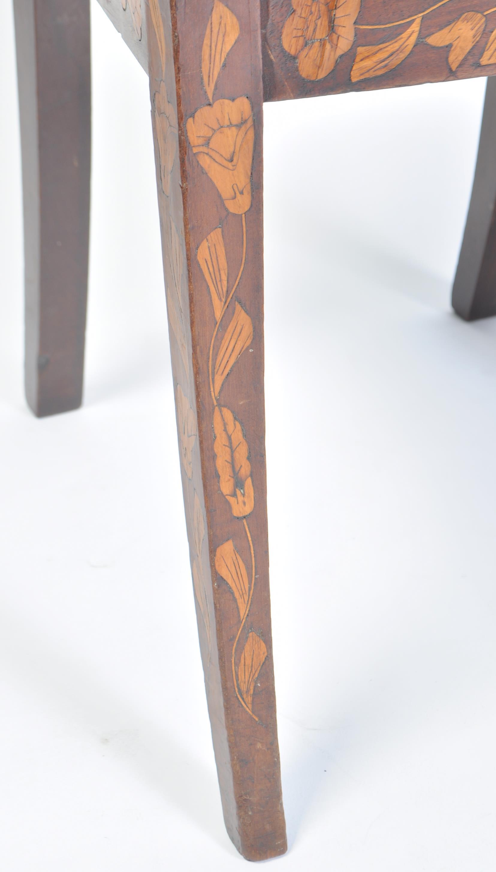 PAIR EARLY 19TH CENTURY DUTCH MARQUETRY BAR BACK DINING CHAIRS - Image 3 of 7