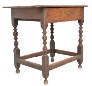 19TH CENTURY OAK SIDE OCCASIONAL SERVING TABLE.