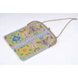 An early 20th Century Chinese beadwork ladies beaded evening purse. Beautifully decorated with