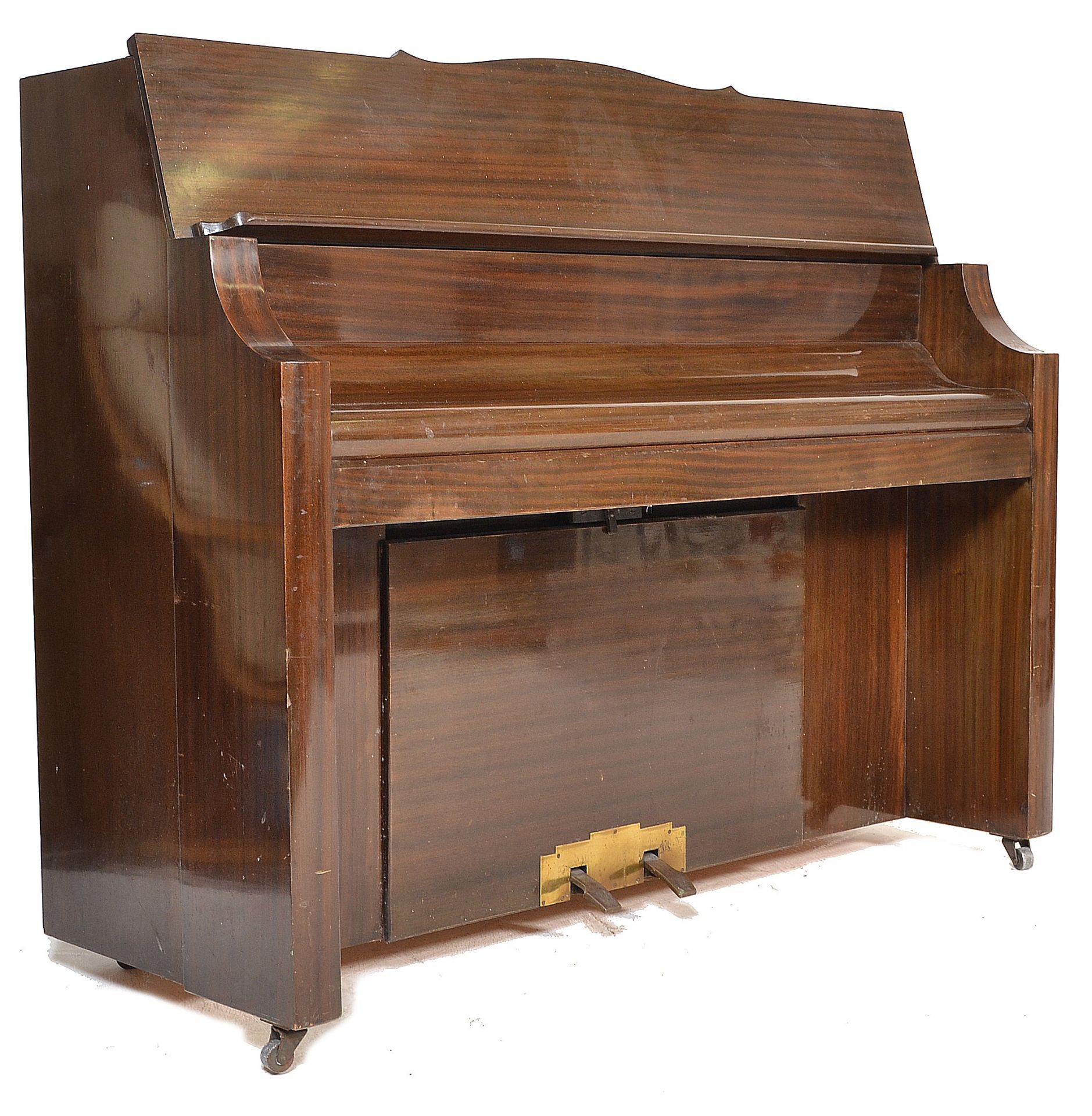 EARLY 20TH CENTURY ART DECO WALNUT BENTLEY BUNGALOW PIANO