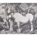 CHARLES FREDERICK TUNNICLIFFE ' THE WHITE HORSE'' ETCHING 34 / 75