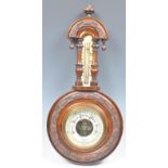 19TH CENTURY WALNUT CASED WALL BAROMETER BY YOUNGS LTD EXETER.