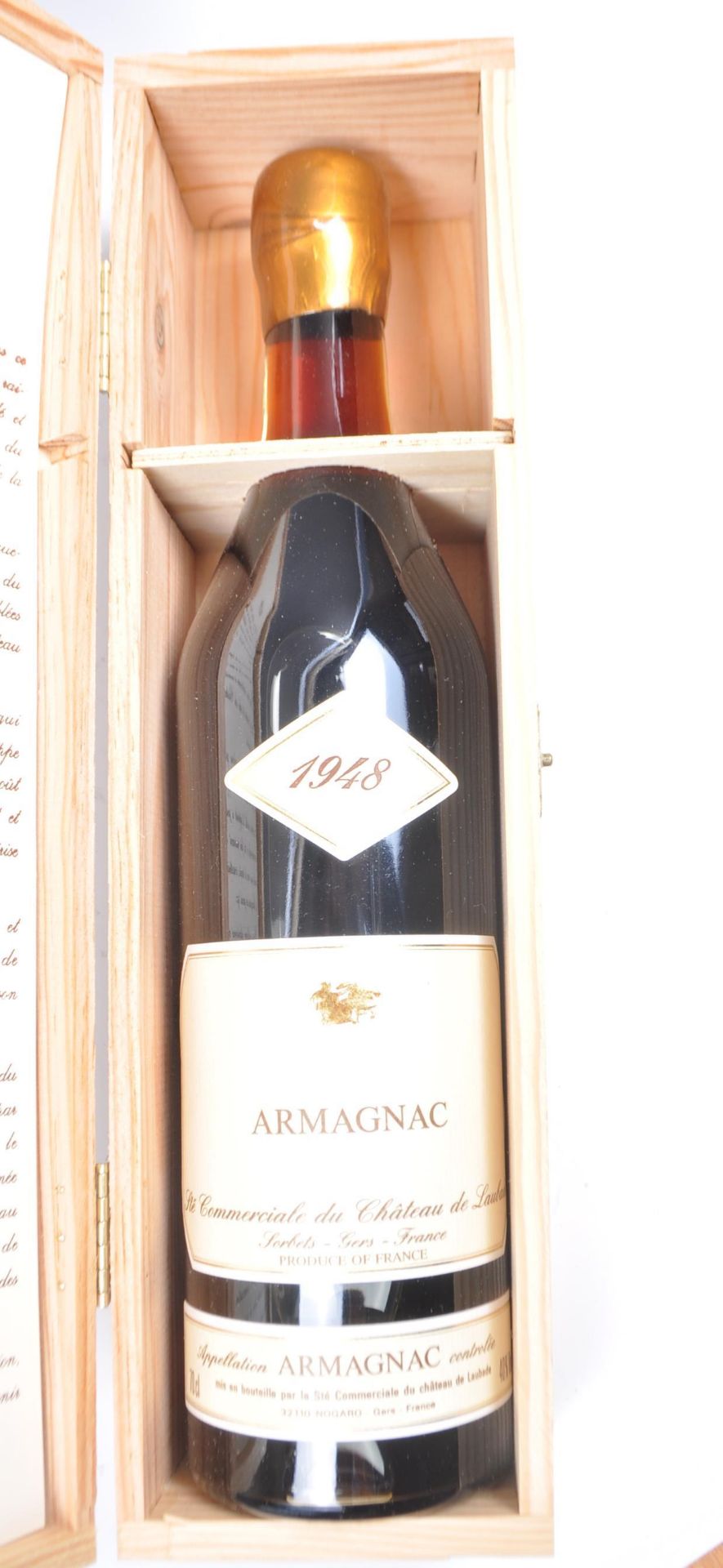 70CL BOTTLE ARMAGNAC CHATEAU DU LAUBADE 1948 IN BO - Bild 5 aus 5