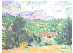 ROLF HARRIS LIMITED EDITION SIGNED PRINT ENTITLED ' MONT ST VICTOIRE