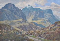 WILLIAM RUSSELL MA 20TH CENTURY OIL ON CANVAS PAINTING GLENCOE