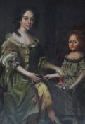 18TH CENTURY OIL ON COPPER PORTRAIT PAINTING STUDY OF MOTHER & CHILD