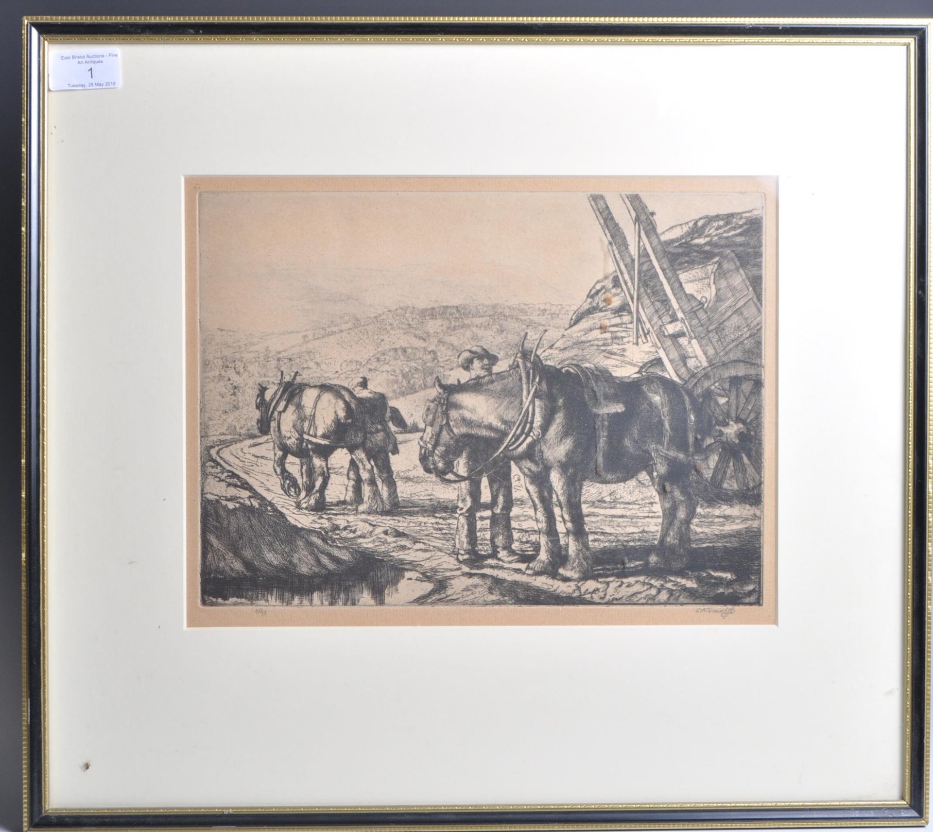 CHARLES FREDERICK TUNNICLIFFE ' THE QUARRY ' ETCHING 40 / 75 - Bild 2 aus 5