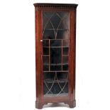 19TH CENTURY GEORGE III MAHOGANY 6FT BOOKCASE CORNER CUPBOARD