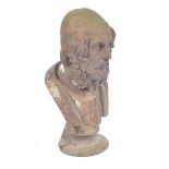 19TH CENTURY VICTORIAN INDUSTRIAL AGE BUST OF GREEK POET HOMER