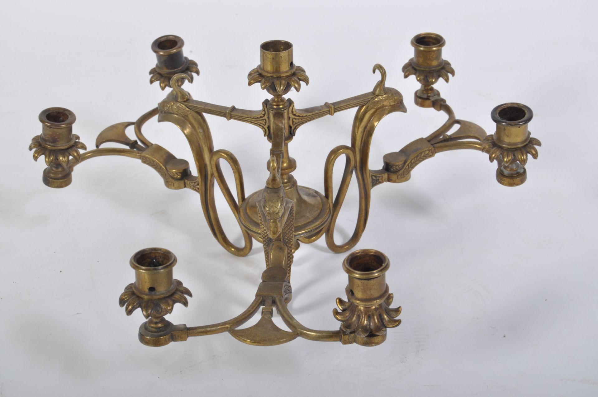 19TH CENTURY VICTORIAN BRASS SNAKE CHANDELIER CEILING LIGHT - Bild 2 aus 3