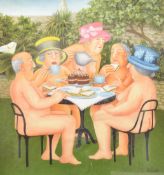 BERYL COOK LIMITED EDITION ' TEA IN THE GARDEN ' PRINT 629/650