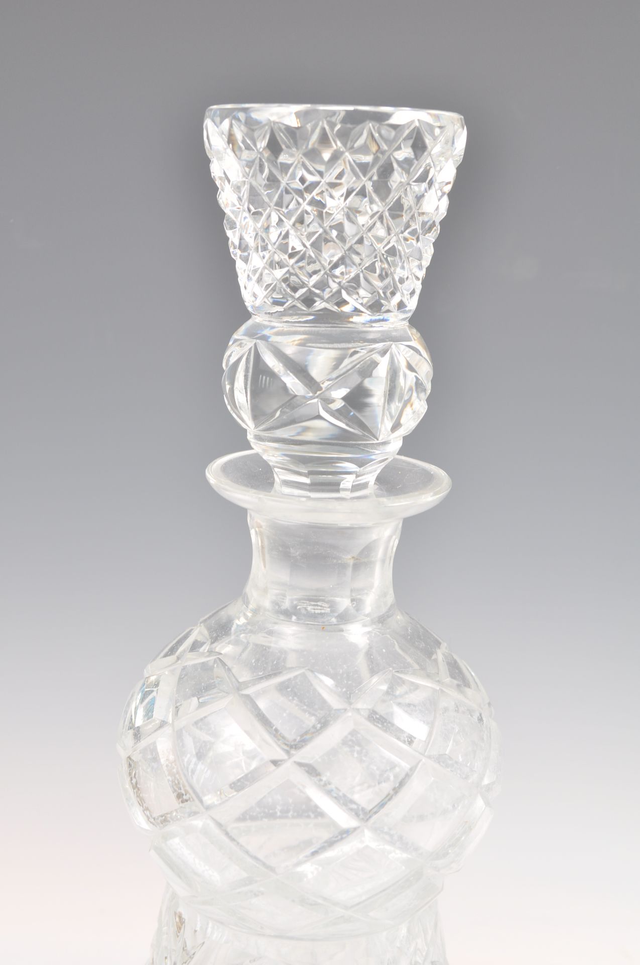 PAIR OF 19TH CENTURY SCOTTISH CUT GLASS THISTLE DECANTERS. - Image 2 of 4