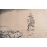 ARTHUR BRISCOE (1873 -1943) ETCHING 'OUTWARD BOUND ' 63 / 75