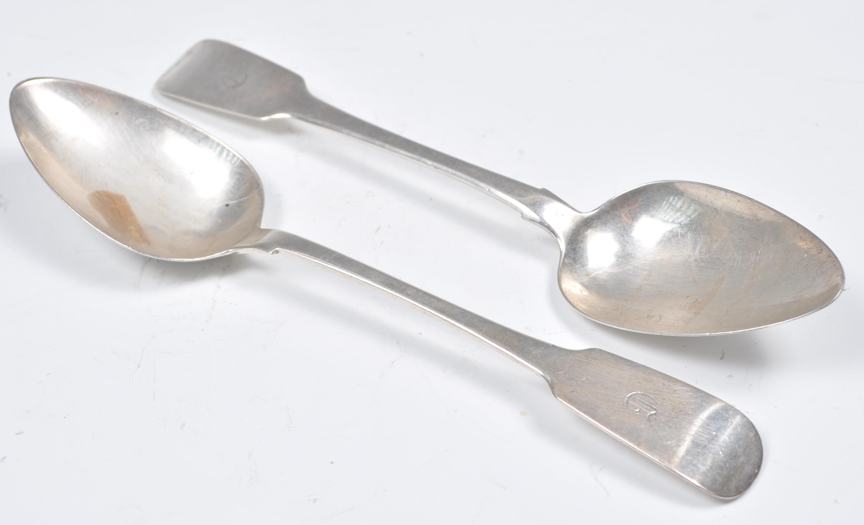 PAIR IRISH GEORGE III 1804 SILVER HALLMARKED DUBLIN TABLE SPOONS