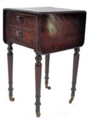 A 19TH CENTURY REGENCY GEORGE III LADIES MAHOGANY SMALL PEMBROKE TABLE FOR HEALS OF LONDON