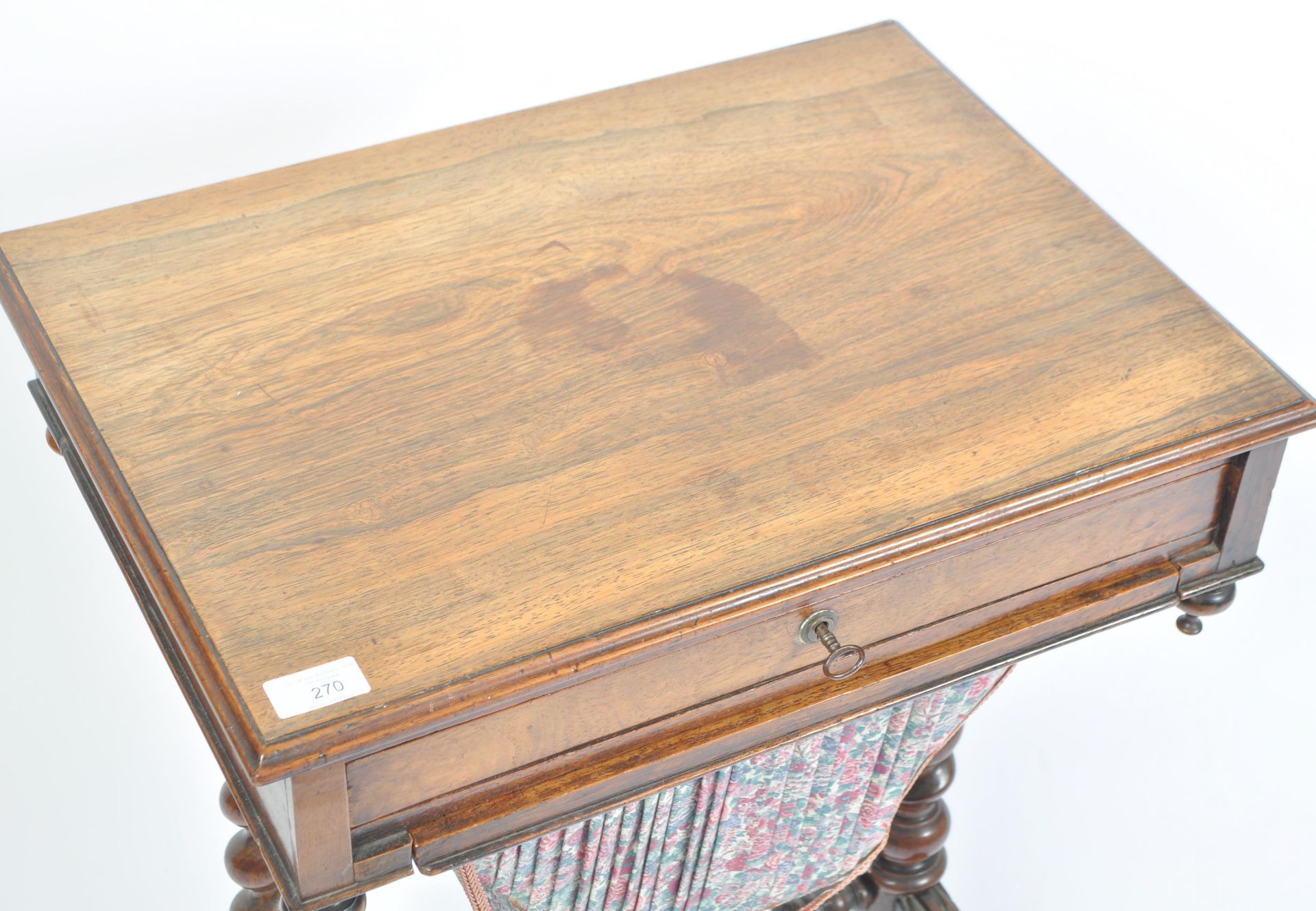 A GOOD GEORGIAN 19TH CENTURY ROSEWOOD LADIES WORKBOX TABLE - Bild 7 aus 9