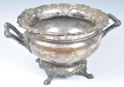 GEORGE V LARGE SILVER HALLMARKED TWIN HANDLED ROSE BOWL