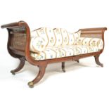 REGENCY 19TH CENTURY MAHOGANY CAMPAIGN SCROLL END