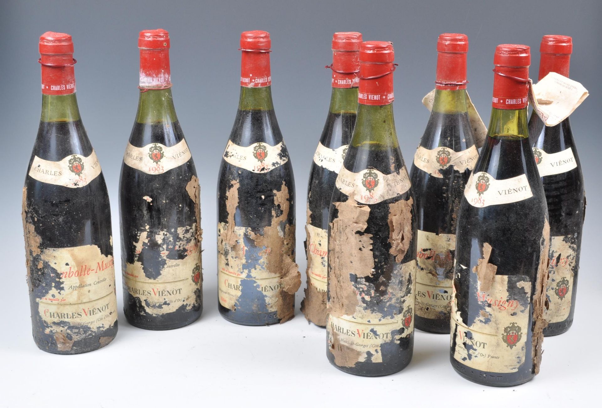 8 BOTTLES OF CHARLES VIENOT 1983 CHAMBOLLE MUSIGNY