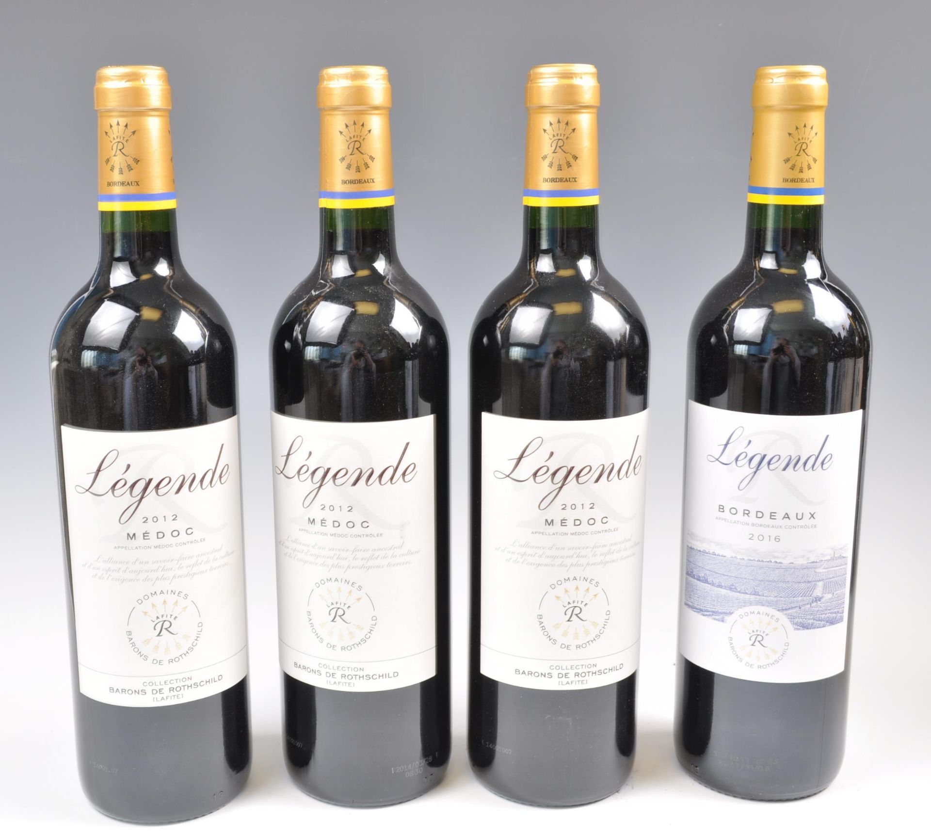 4 BOTTLES OF DOMAINS BARONS DE ROTHSCHILD LEGENDE MEDOC 2012