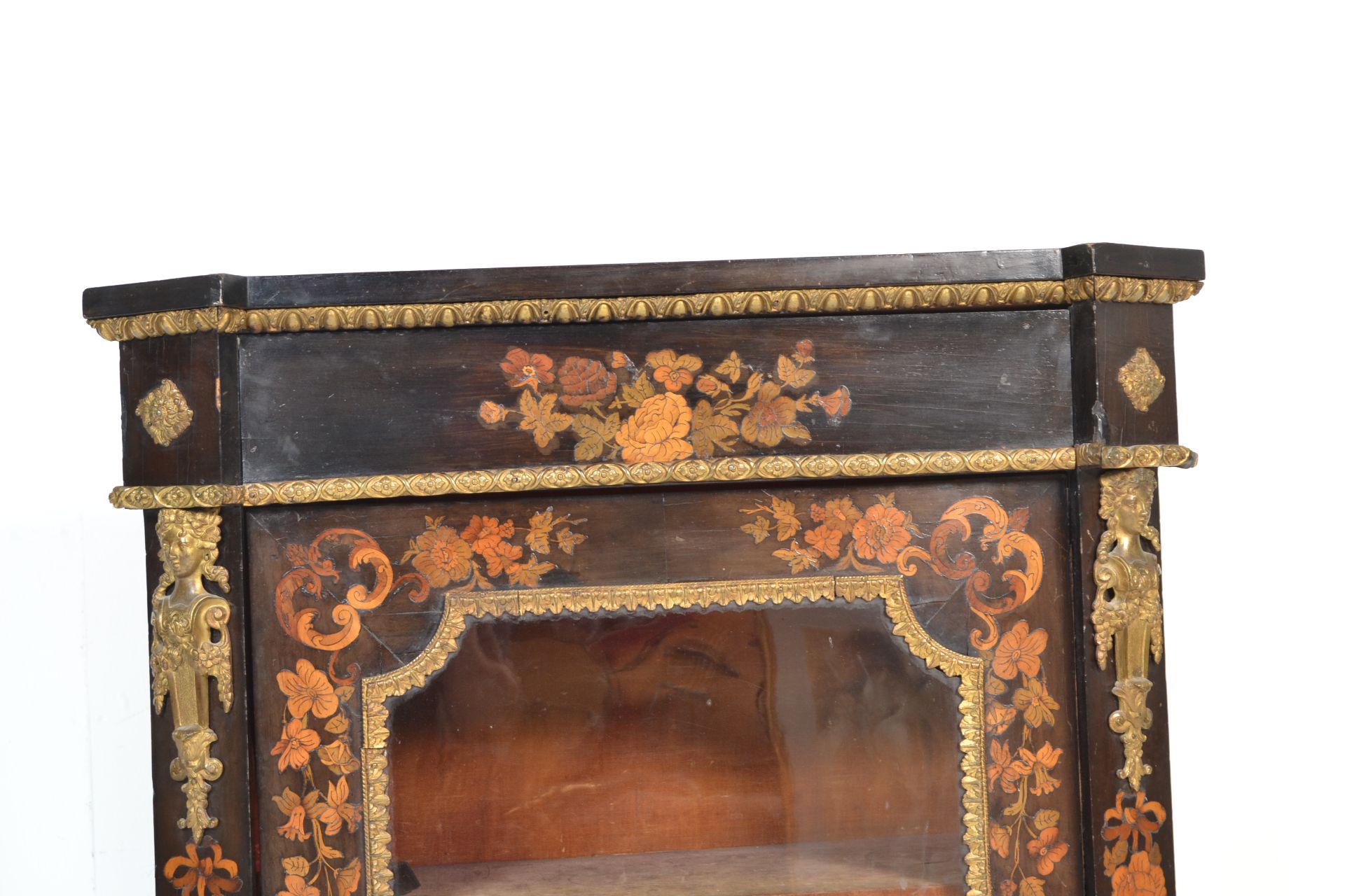 19TH CENTURY EBONISED MARQUETRY AND ORMULU PIER CABINET - Bild 4 aus 10