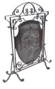 19TH CENTURY VICTORIAN ARTS & CRAFTS FIRE STAND SCREEN - EAST WEST