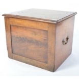 19TH CENTURY VICTORIAN MAHOGANY CAMPAIGN BOX PEDESTAL COMMODE