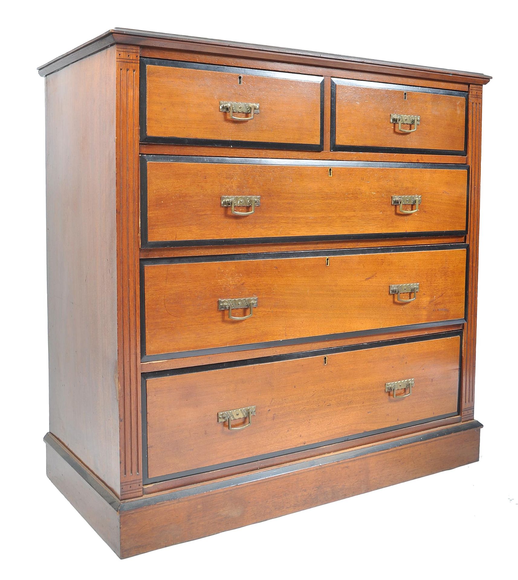 MAPLE & CO LONDON 19TH CENTURY MAHOGANY CHEST OF DRAWERS