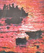 ROLF HARRIS LIMITED EDITION SIGNED PRINT ENTITLED FISHING AT SUNSET