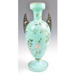 19TH CENTURY BACCARAT MANNER OPALINE NESTING BIRD VASE.