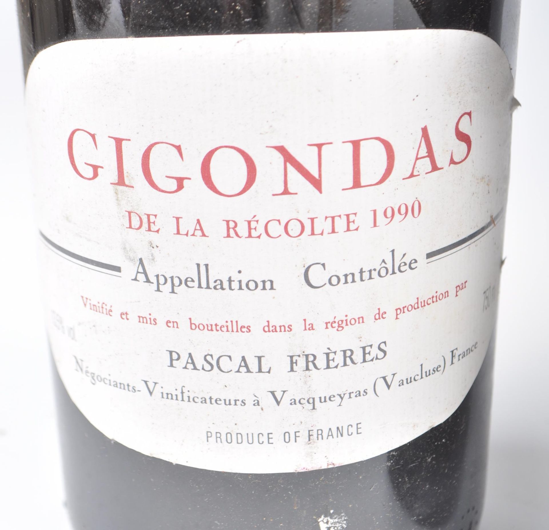 FIVE BOTTLES OF 1990 PASCAL FRERES GIGONDAS DE LA - Bild 2 aus 4