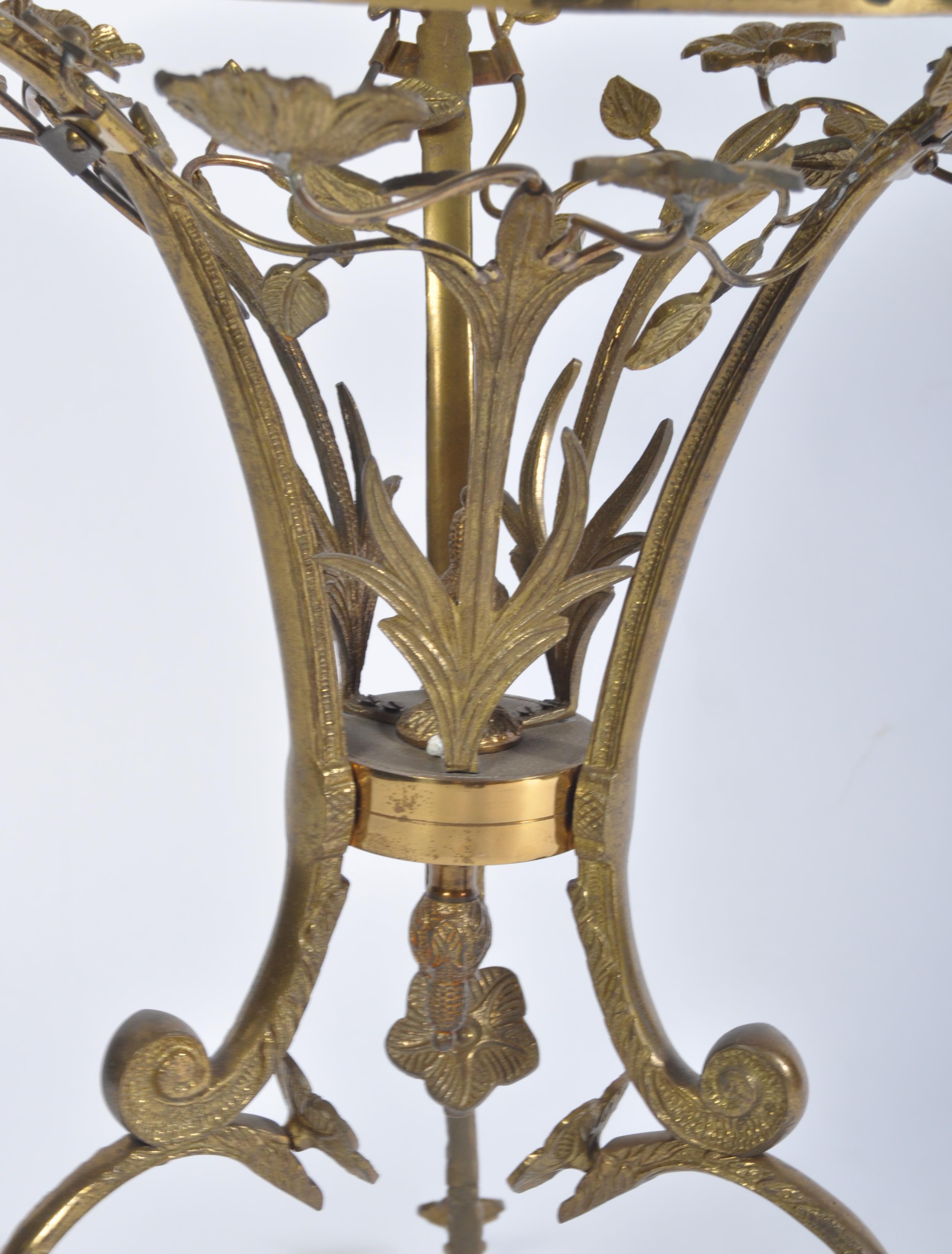 20TH CENTURY ART GILT METAL AND GLASS TRIPOD WINE TABLE STAND - Image 2 of 8