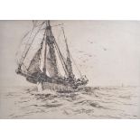 ARTHUR BRISCOE (1873 -1943) ETCHING ' THE TRAWLER ' 31 / 75