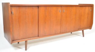 MID CENTURY LONG SLIDING DOOR TEAK WOOD SIDEBOARD